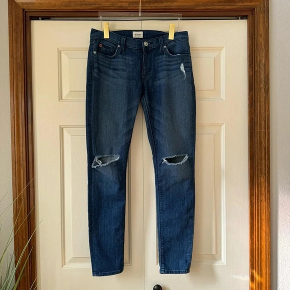 Hudson Krista Super Skinny Low Rise Destroyed Stretch Denim Women’s size 27 - Picture 8 of 14